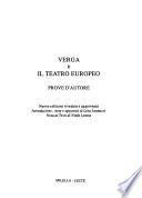 Verga e il teatro europeo