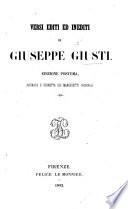 Versi editi ed inediti ... Edizione postuma, etc
