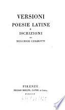 Versione poesie Latine e incrizioni