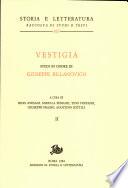 Vestiga Studi in Onore Di Giuseppe Billanovich