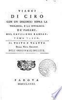 VIAGGI DI CIRO CON UN DISCORSO SOPRA LA TEOLOGIA, E LA MITOLOGIA DE' PAGANI