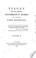 Viaggi nei due imperj ottomano e russo del cittadino Carlo Mantegazza