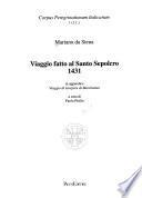Viaggio fatto al Santo Sepolcro 1431