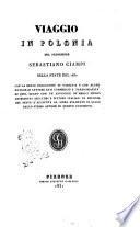Viaggio in Polonia del professor Sebastiano Ciampi nella state del 1830