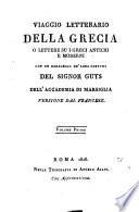 Viaggio letterario della Grecia, o Lettere su i greci antichi e moderni. Versione
