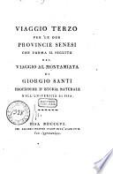 Viaggio primo [-terzo] per la Toscana