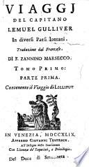 Viaggj del capitano Lemuel Gulliver in diversi paesi lontani. Traduzione dal Franzese di F. Zannino Marsecco