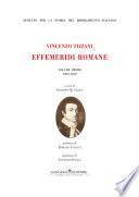 Vincenzo Tizzani. Effemeridi Romane