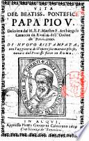 Vita del beatiss. pontefice papa Pio 5. Descritta dal m. r. p. maestro f. Archangelo Caraccia da Riualta, dell'ordine de' predicatori