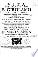 Vita del servo di Dio f. Girolamo da Corlione, religioso capucino della provincia di Palermo
