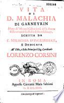 Vita di D. Malachia di Garneyrin abate de' monaci cisterciensi della stretta osservanza della Badia di Buonsollazzo