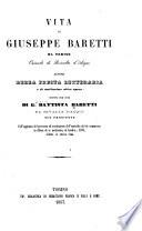 Vita di Giuseppe Baretti da Torino, autore della Frusta letteraria