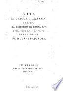 Vita di Gregorio Lazzarini