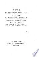 Vita di Gregorio Lazzarini