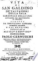 Vita di San Galdino de'Valvassori della Sala, Cardinale, etc