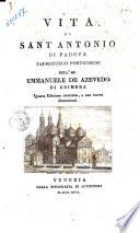 Vita di Sant' Antonio di Padova Taumaturgo Portoghese