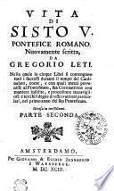 VITA DI SISTO V. PONTEFICE ROMANO