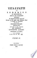 Vita e fatti di Federigo di Montefeltro, Duca di Urbino