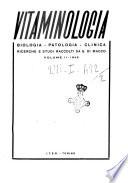 Vitaminologia biologia, patologia, clinica