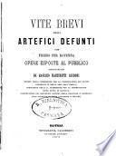 Vite brevi degli artefici defunti che fecero per Ravenna opere esposte al pubblico