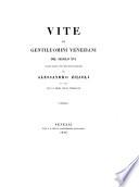 Vite di gentiluomini veneziani del secolo XVI
