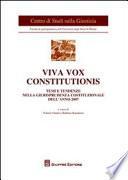 Viva vox constitutionis. Temi e tendenze nella giurisprudenza costituzionale dell'anno 2007