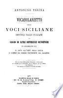 Vocabolarietto delle voci siciliane dissimili dalle italiane