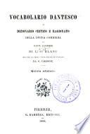 Vocabolario dantesco, o, Dizionario critico e ragionato della Divina commedia di Dante Alighieri