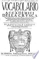 Vocabolario degli Academici della Crusca