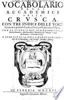 Vocabolario degli Academici della Crusca