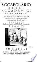 Vocabolario degli accademici della Crusca