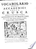 Vocabolario degli accademici della Crusca
