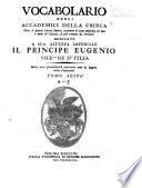Vocabolario degli accademici della Crusca