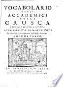 Vocabolario degli Accademici della Crusca