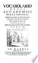 Vocabolario degli Accademici della Crusca