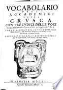 Vocabolario degli Accademici della Crusca