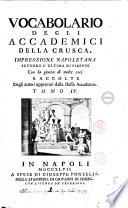 Vocabolario degli Accademici della Crusca