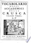 Vocabolario degli accademici della Crusca