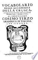 Vocabolario degli accademici della Crusca