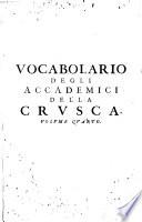 Vocabolario Degli Accademici Della Crvsca