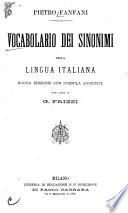 Vocabolario dei sinonimi della lingua italiana