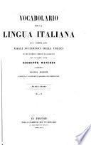 Vocabolario della lingua Italiana: M-R