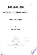 Vocabolario genetico-etimologico della lingua italiana