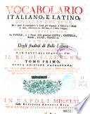 Vocabolario italiano e latino