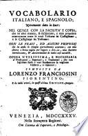 Vocabolario Italiano e Spagnolo ... da molti errori, in quest'ultima edizione, purgato