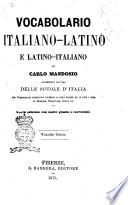 Vocabolario italiano-latino e latino-italiano accomodato all'uso delle scuole d'Italia di Carlo Mandosio