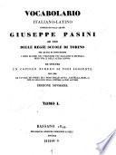 Vocabolario Italiano-Latino [Vocabula Latina Et Italica]