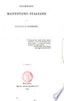 Vocabolario mantovano-italiano di Francesco Cherubini