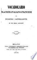 Vocabolario Milanese-italiano-francese