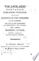 Vocabolario portatile ferrarese-italiano